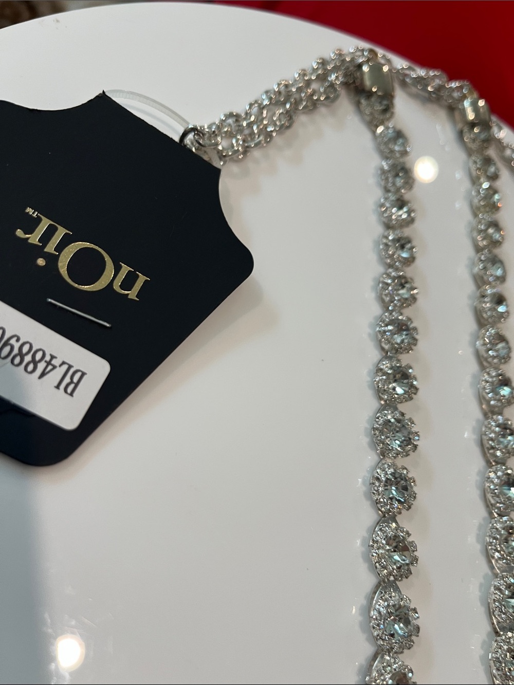nOir Jewelry Silver Crystal Station BELT BRAND NEW STUNNING - Picture 2 of 7